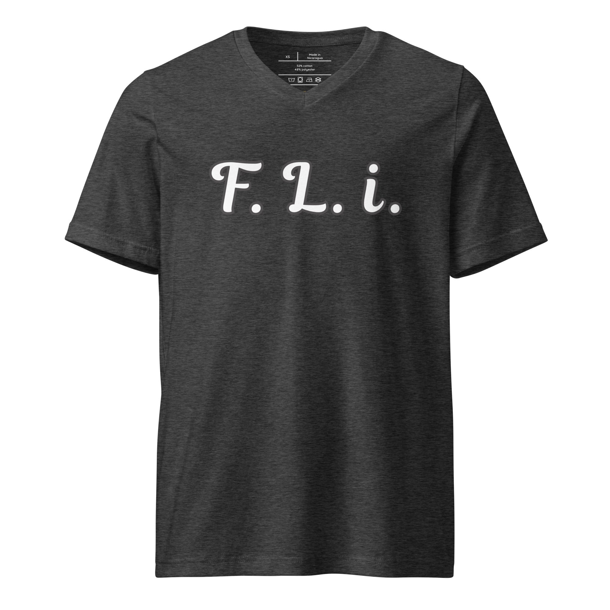F.L.i. V-Neck Tees (White Print)