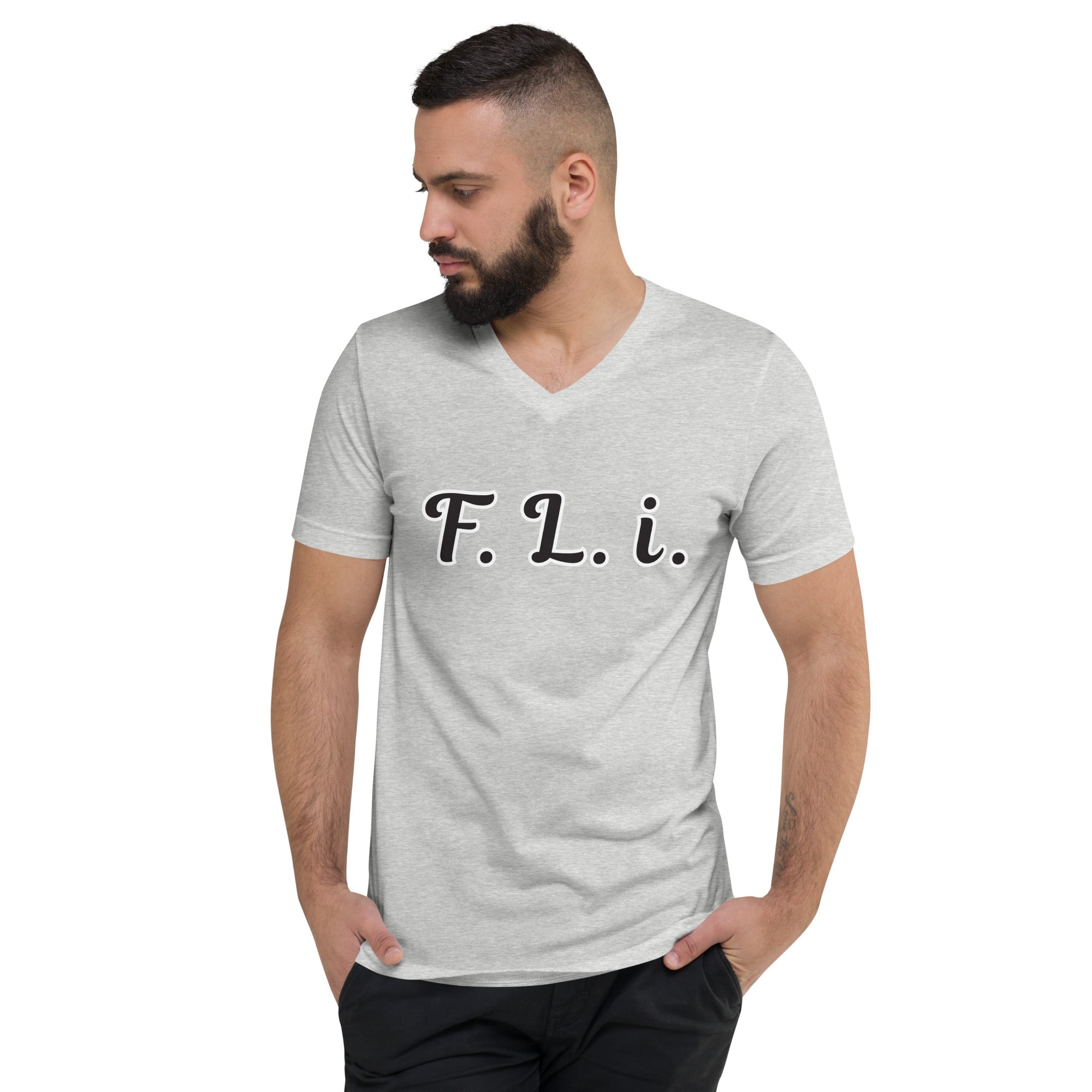 F.L.i. V-Neck T-Shirt (Black Print)