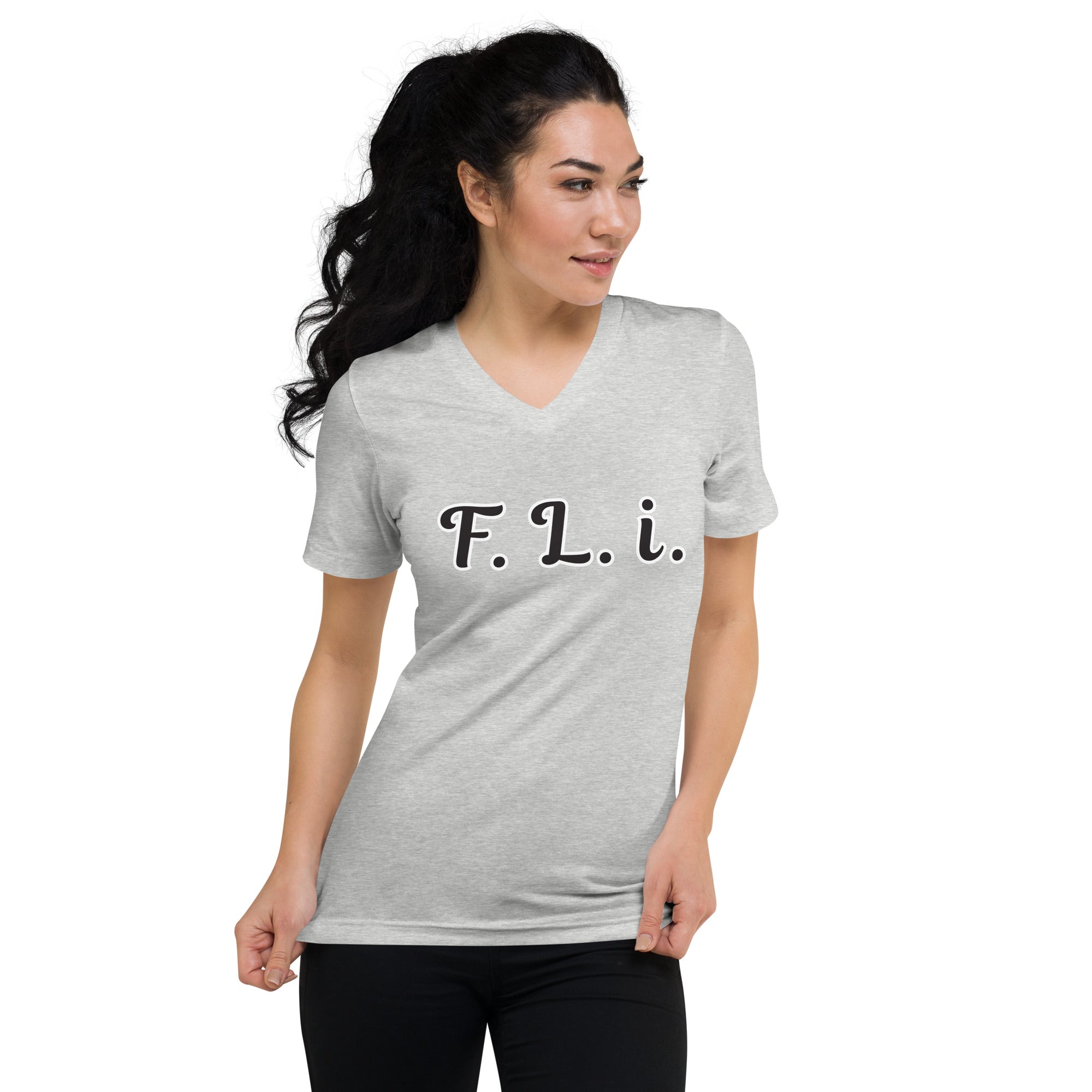F.L.i. V-Neck T-Shirt (Black Print)
