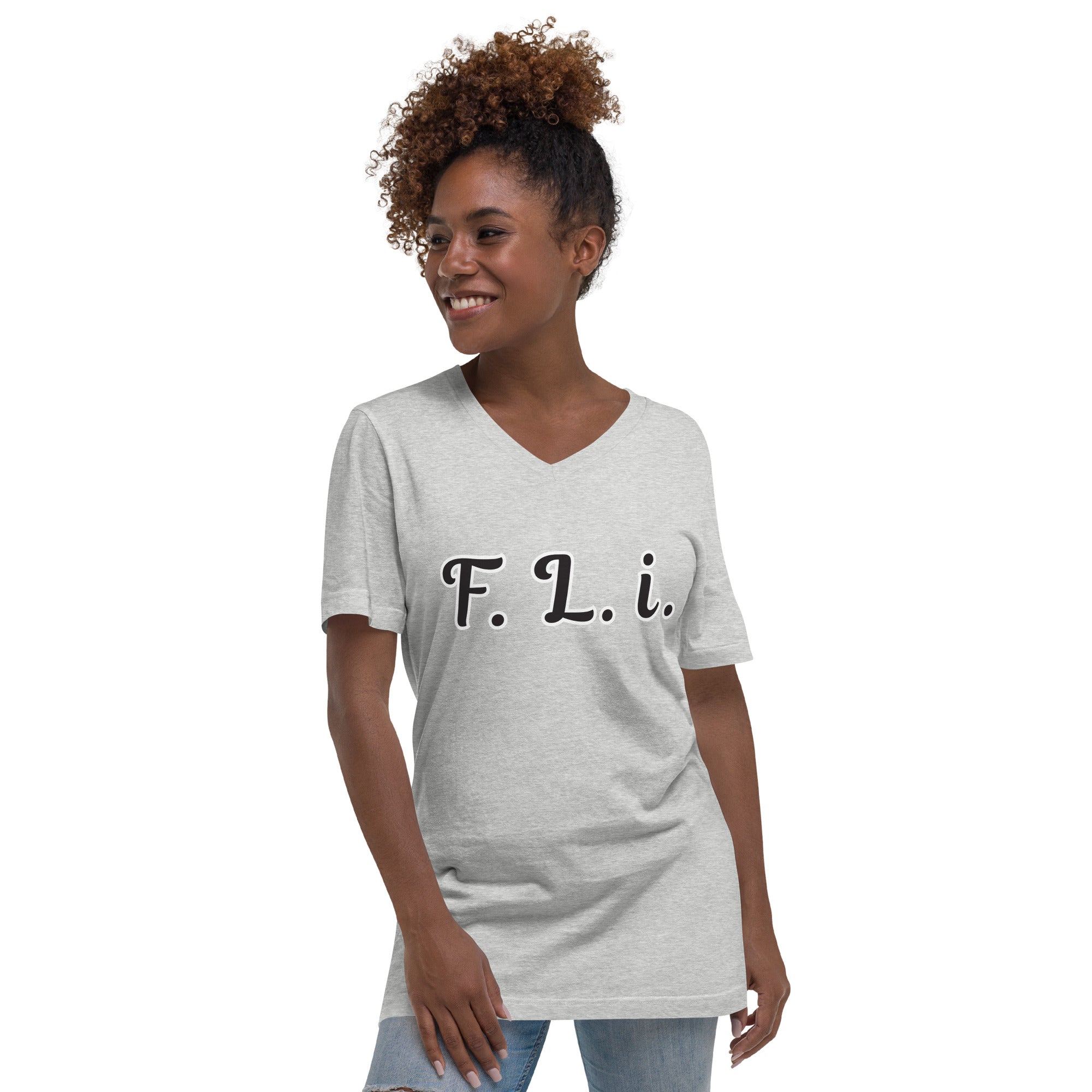 F.L.i. V-Neck T-Shirt (Black Print)