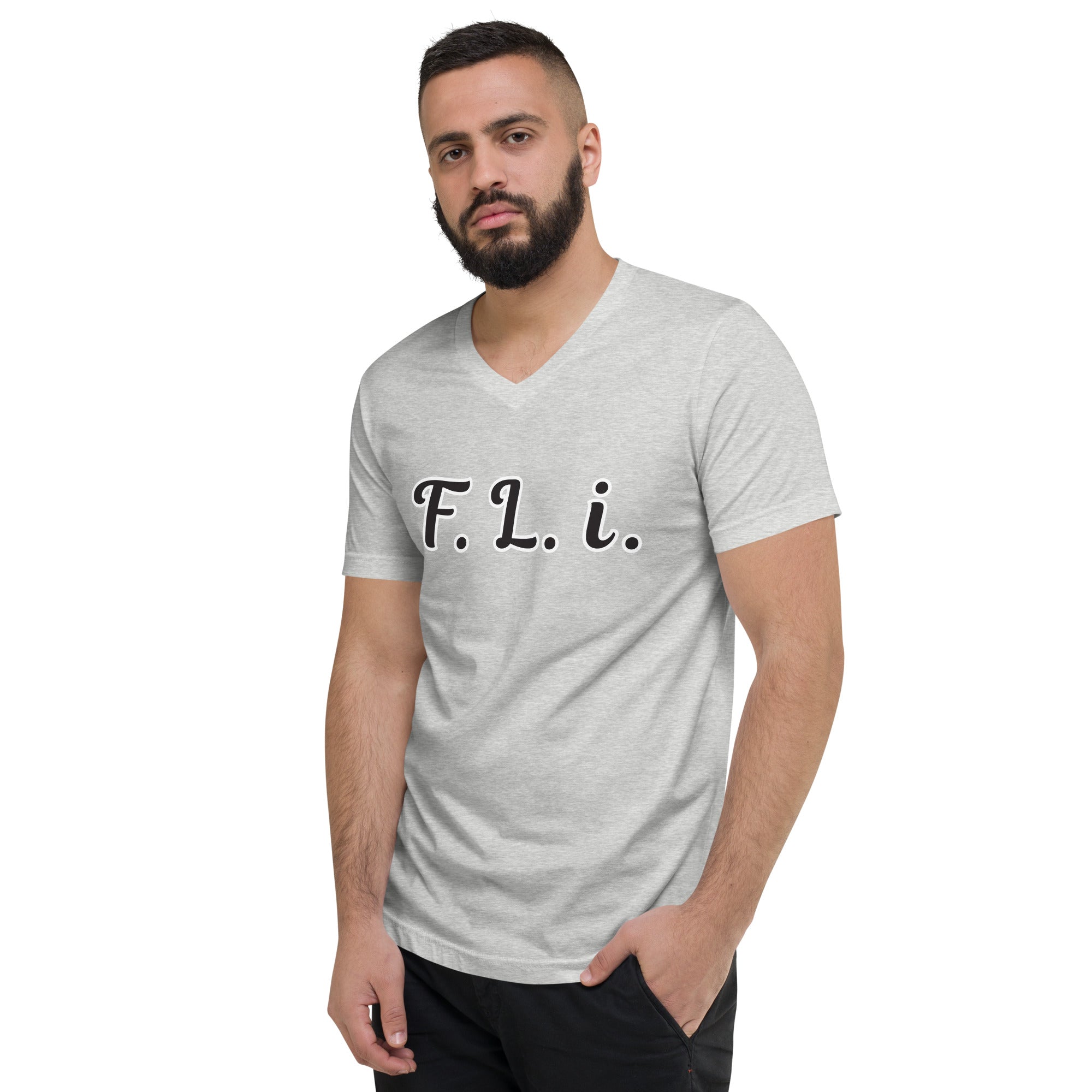 F.L.i. V-Neck T-Shirt (Black Print)