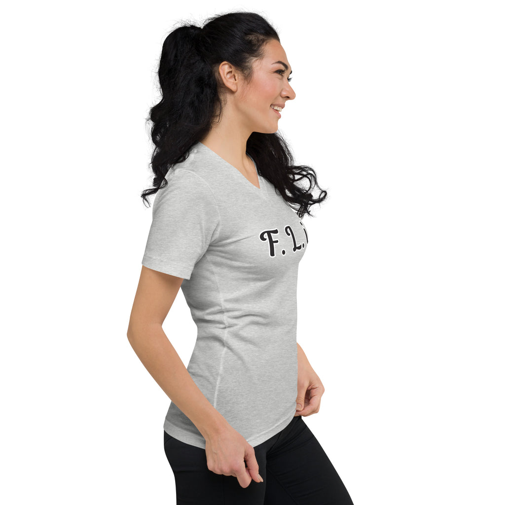 F.L.i. V-Neck T-Shirt (Black Print)