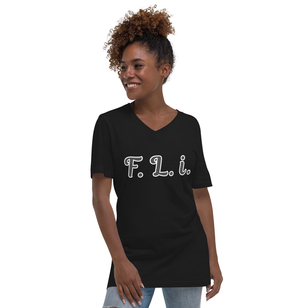 F.L.i. V-Neck T-Shirt (Black Print)