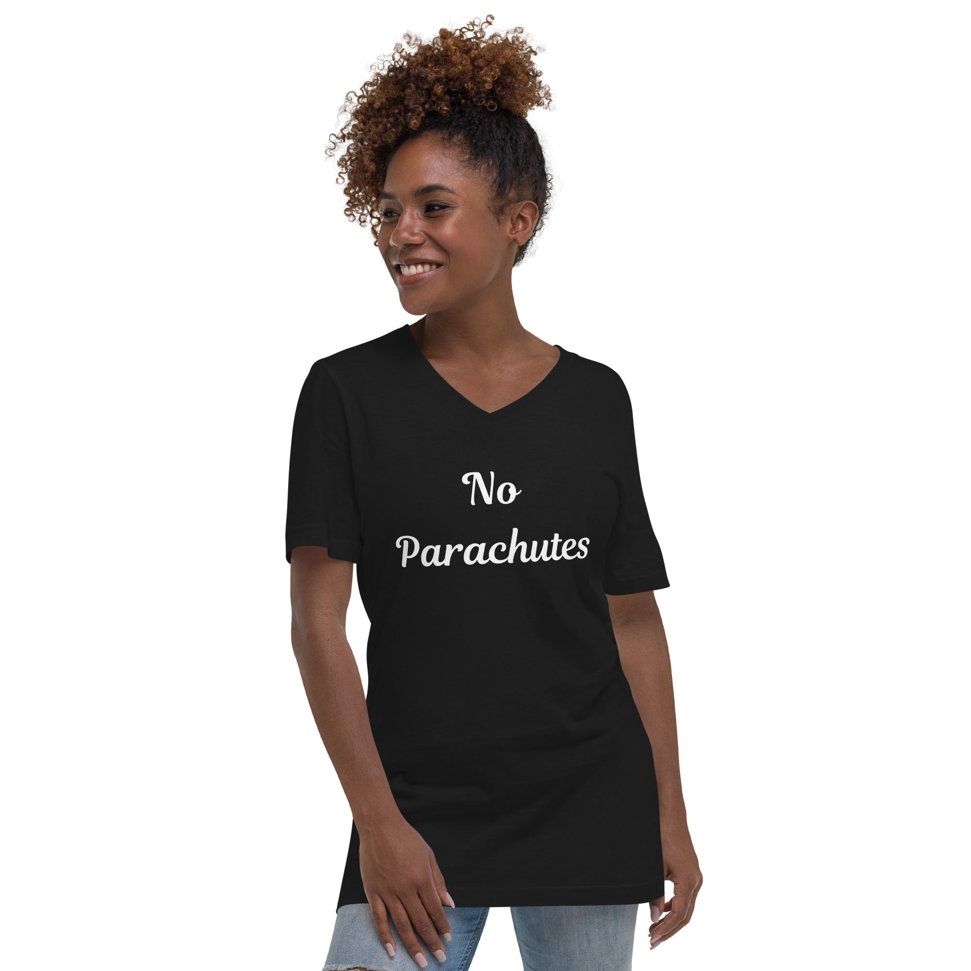 No Parachutes V-Neck T-Shirt