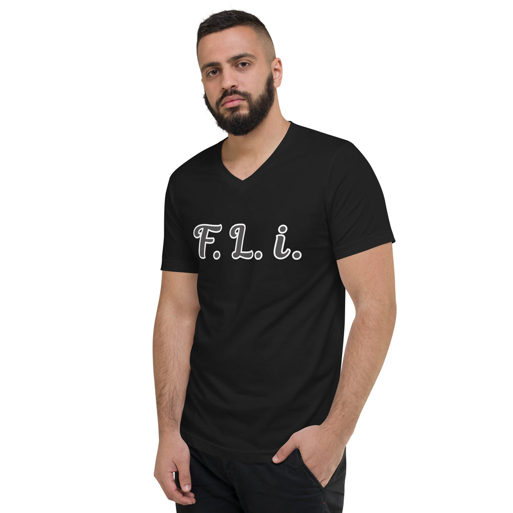 F.L.i. V-Neck T-Shirt (Black Print)