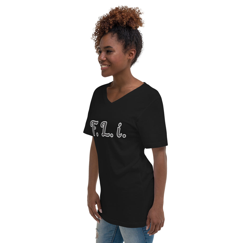 F.L.i. V-Neck T-Shirt (Black Print)