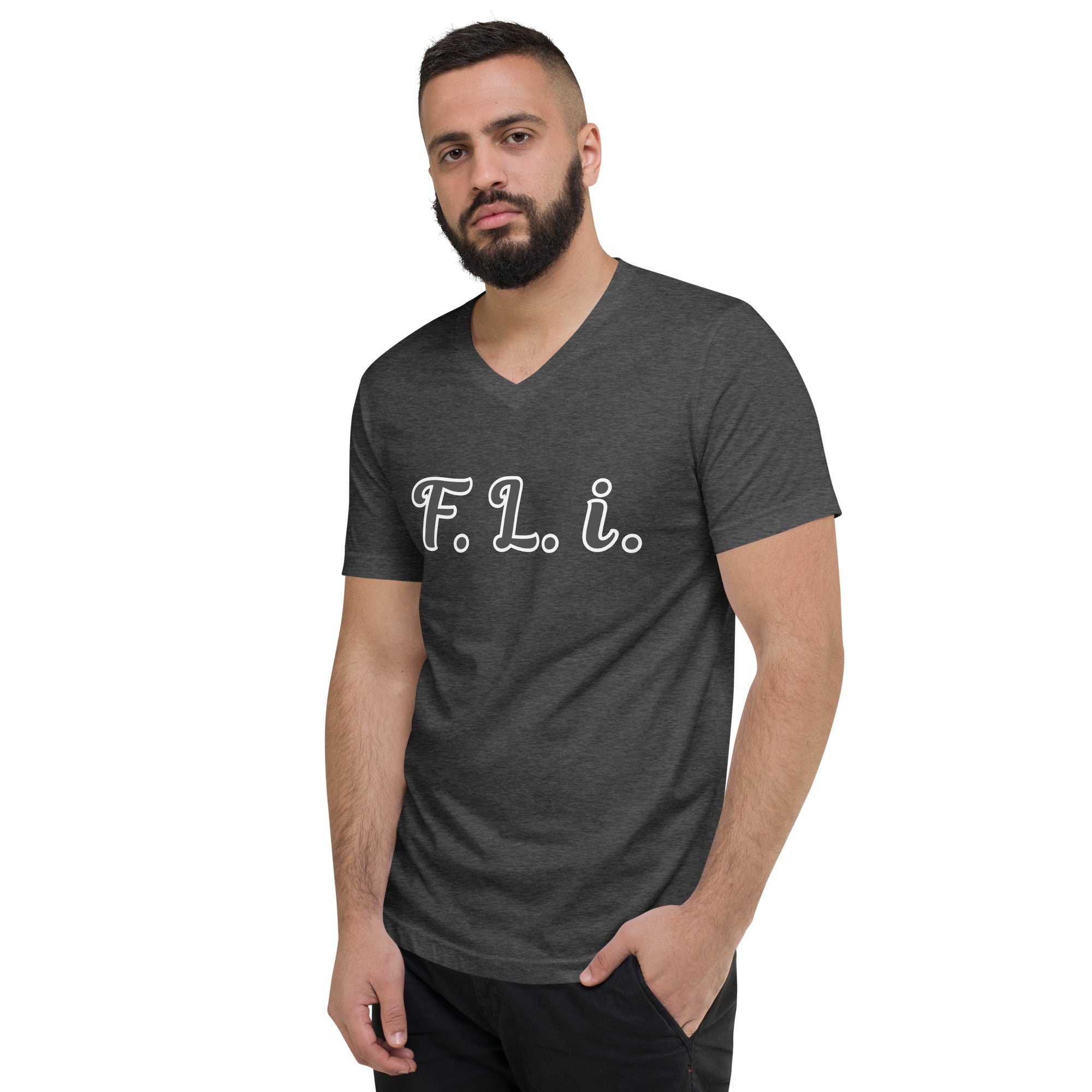 F.L.i. V-Neck T-Shirt (Black Print)