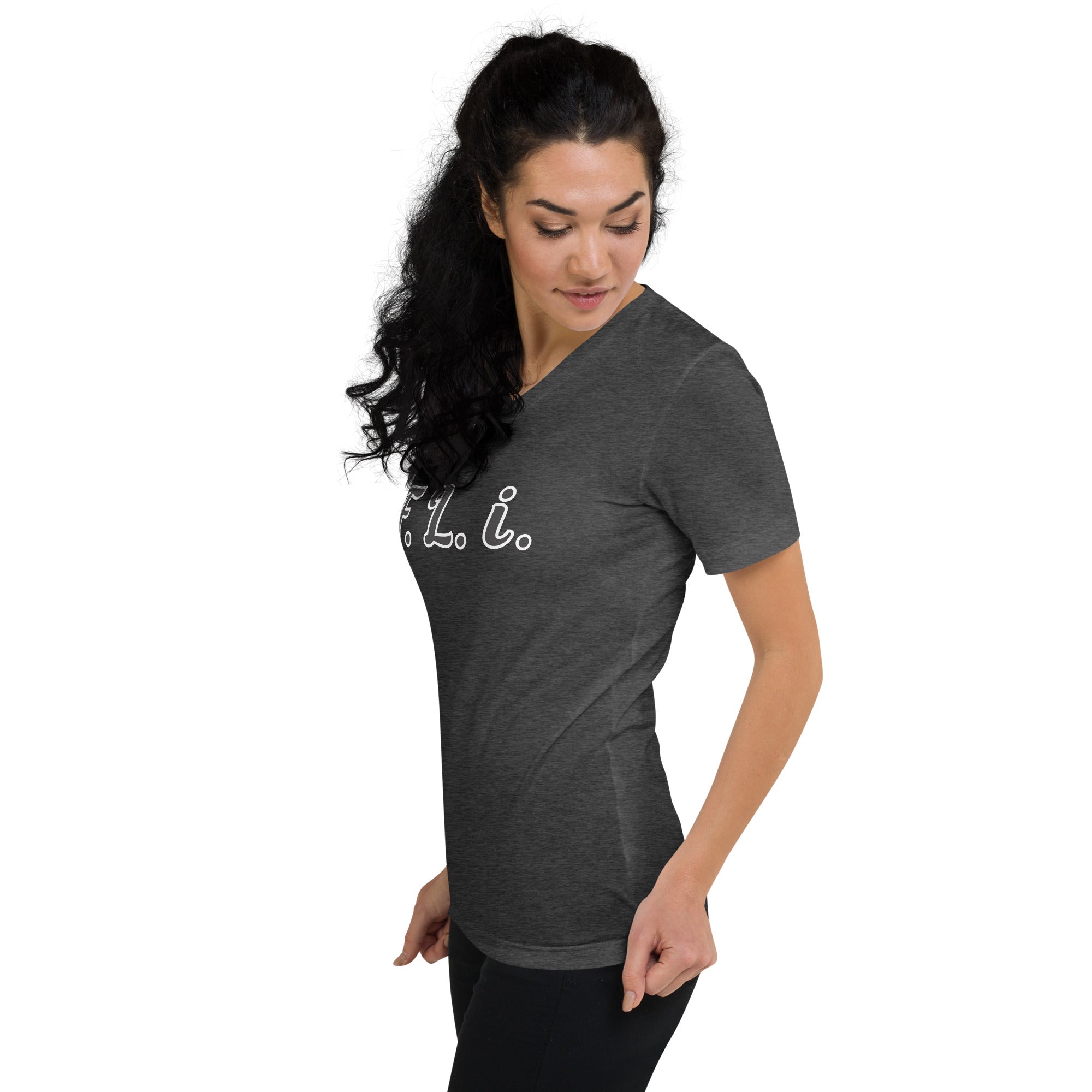 F.L.i. V-Neck T-Shirt (Black Print)