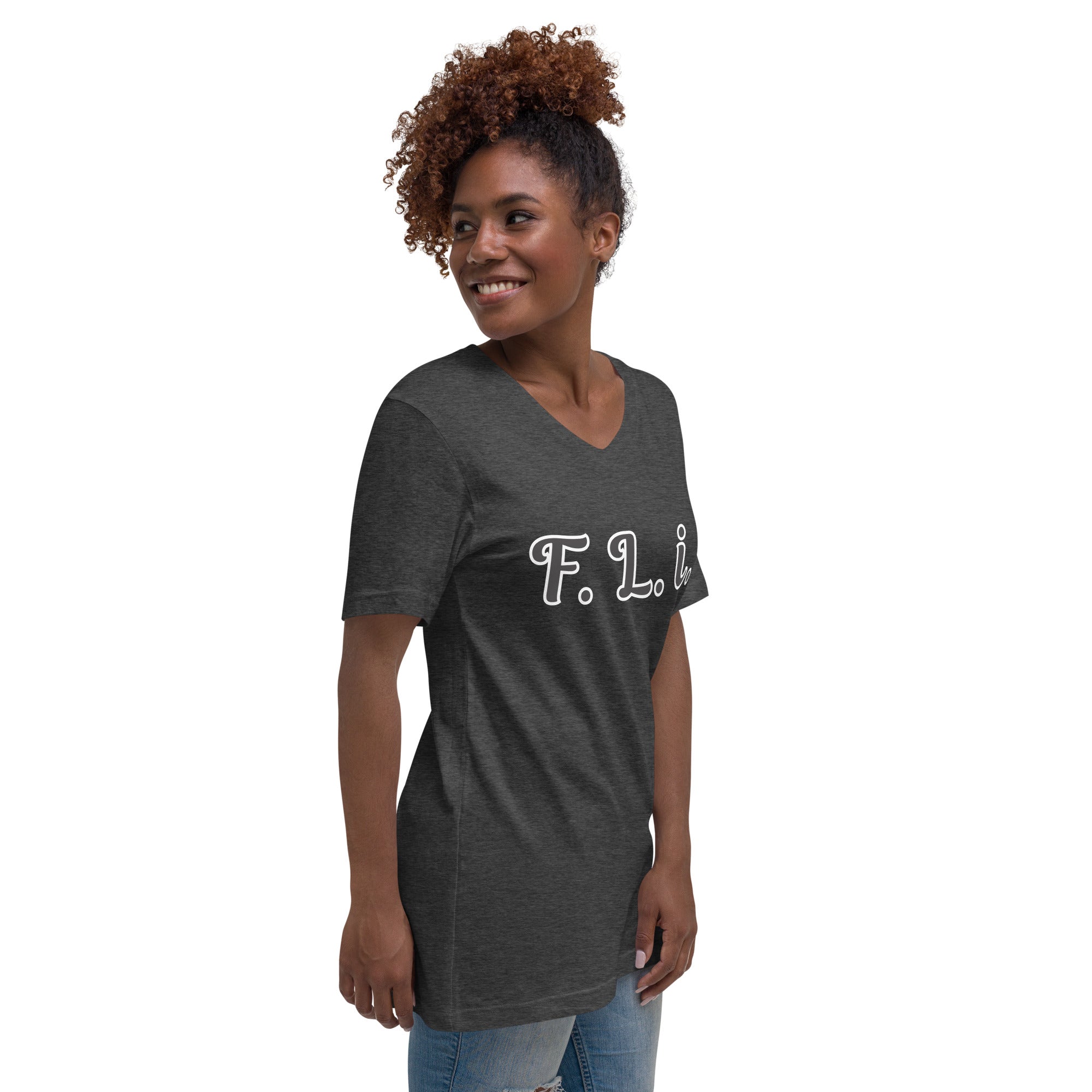 F.L.i. V-Neck T-Shirt (Black Print)