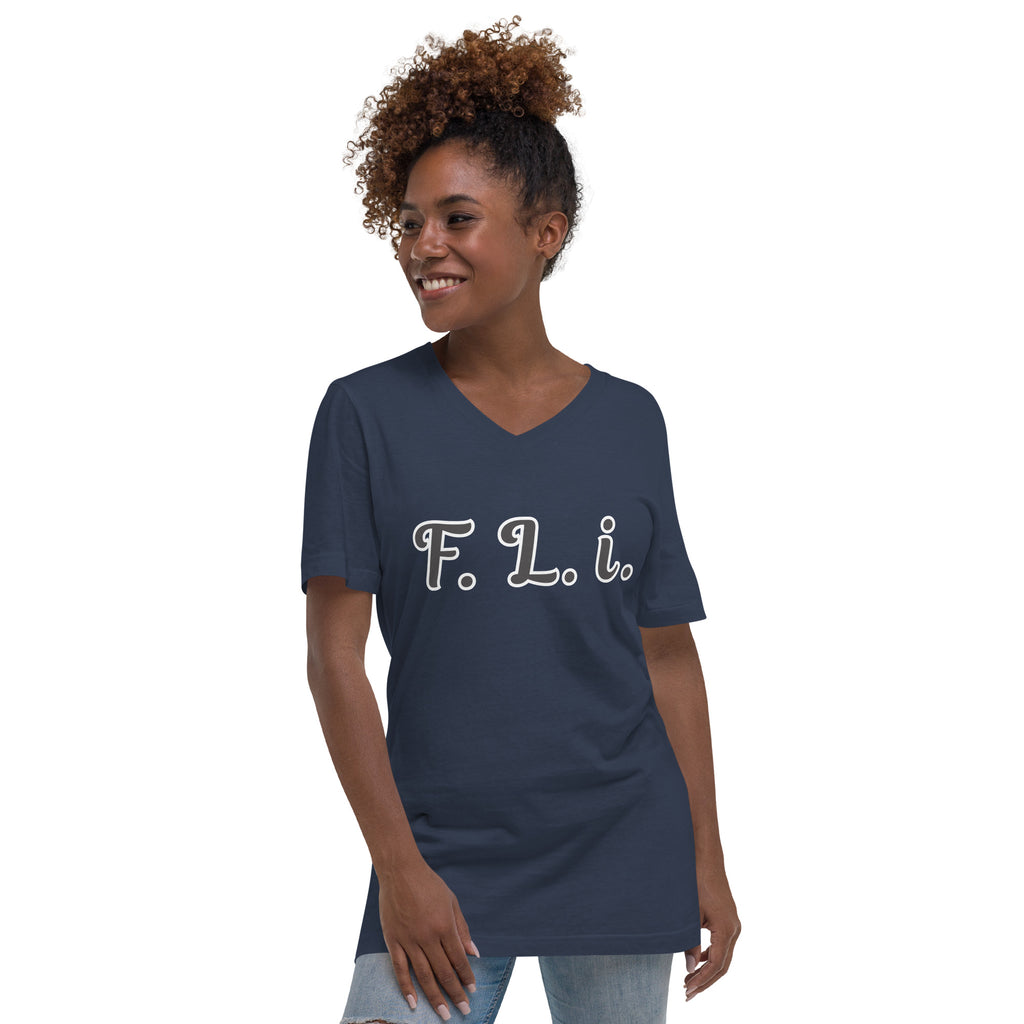 F.L.i. V-Neck T-Shirt (Black Print)