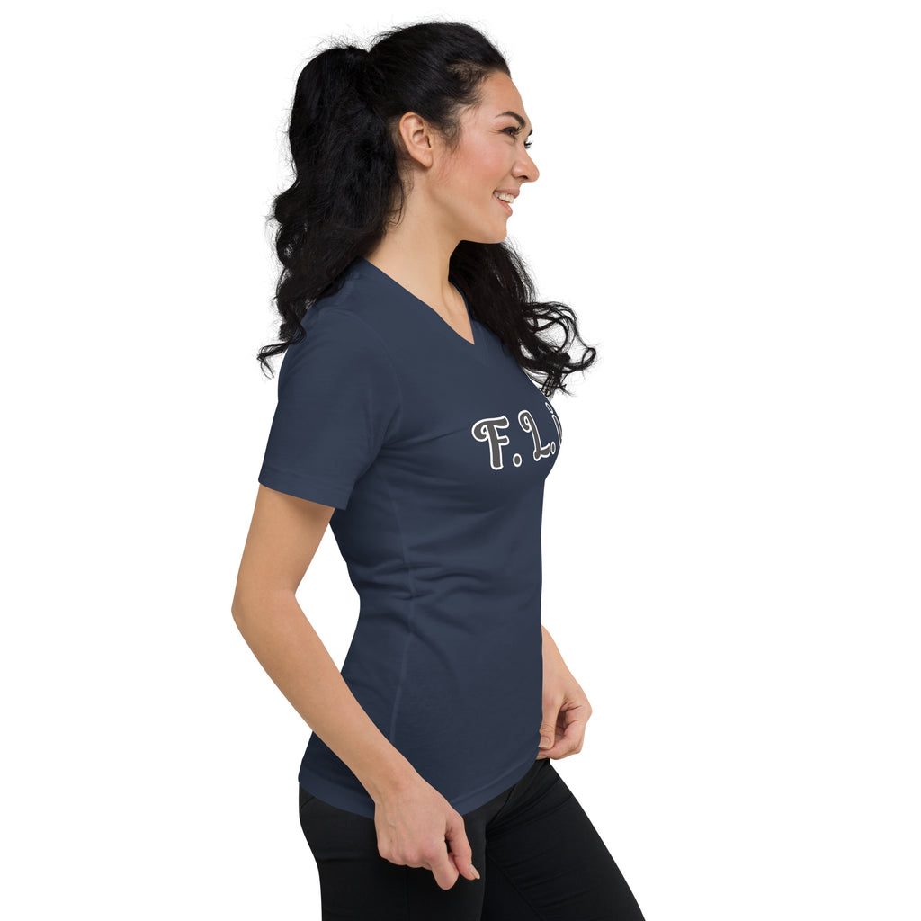 F.L.i. V-Neck T-Shirt (Black Print)