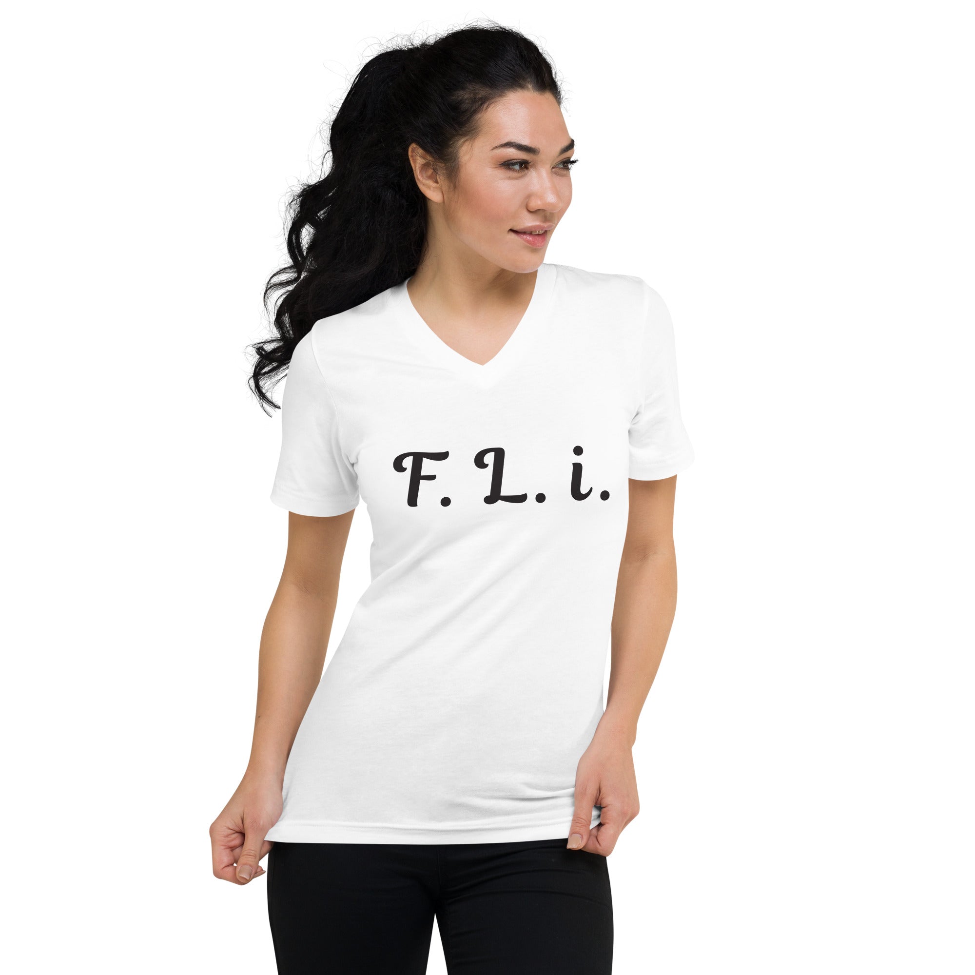 F.L.i. V-Neck T-Shirt (Black Print)