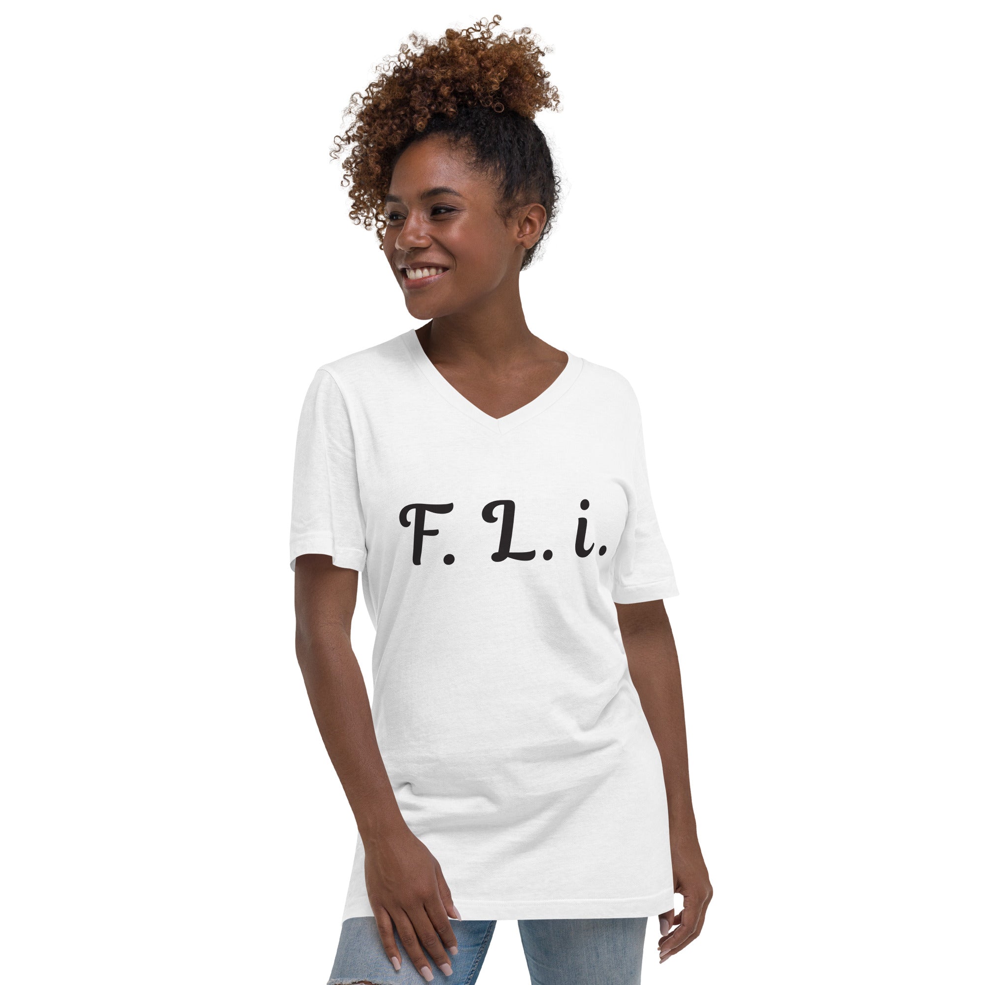 F.L.i. V-Neck T-Shirt (Black Print)