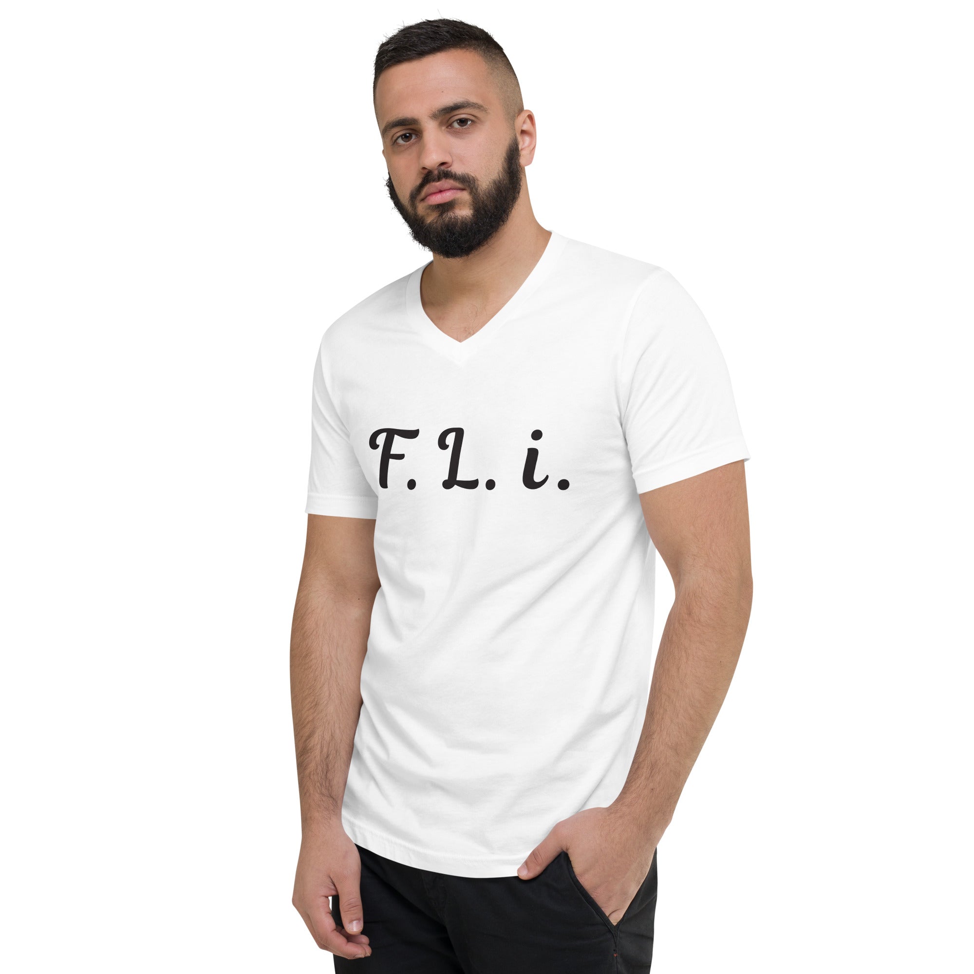 F.L.i. V-Neck T-Shirt (Black Print)