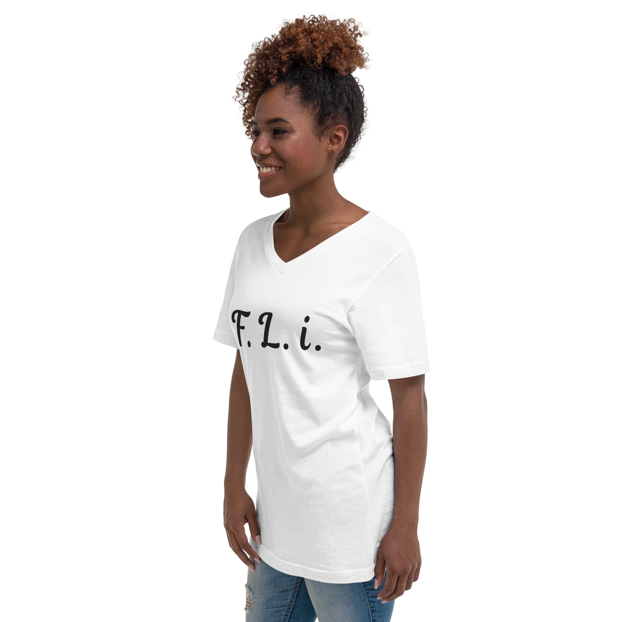 F.L.i. V-Neck T-Shirt (Black Print)