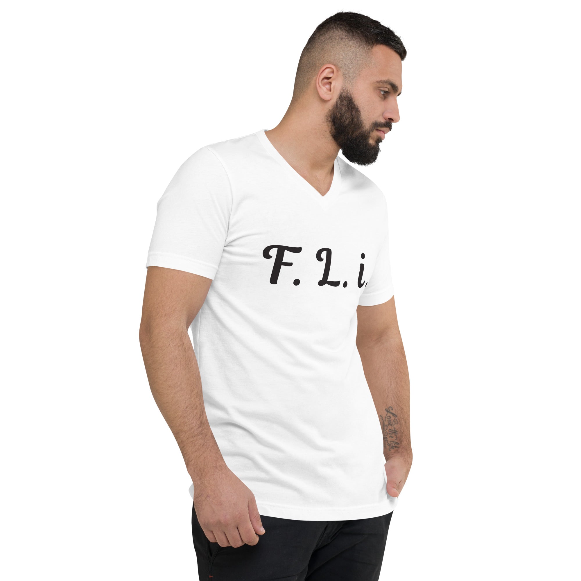 F.L.i. V-Neck T-Shirt (Black Print)