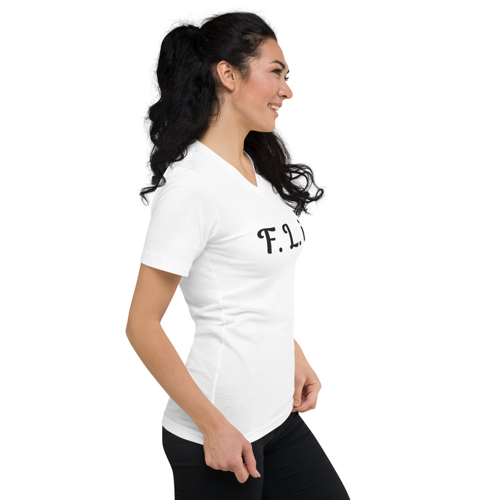 F.L.i. V-Neck T-Shirt (Black Print)