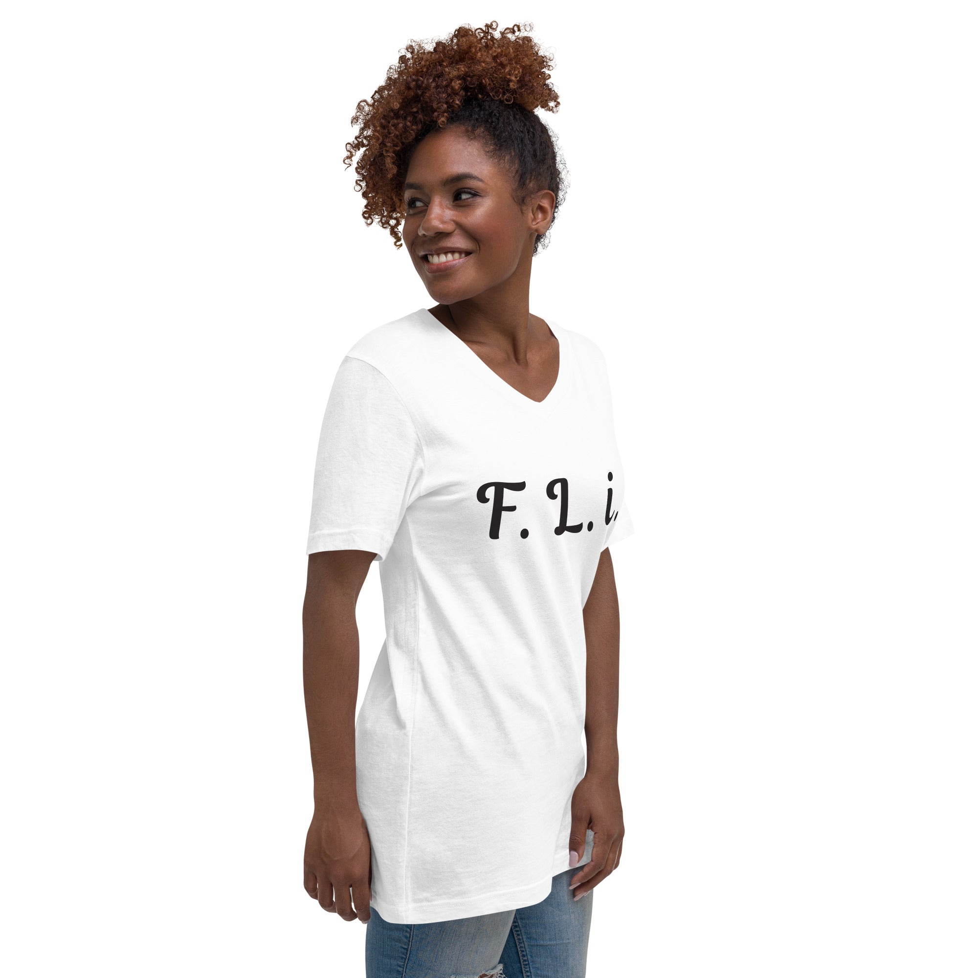 F.L.i. V-Neck T-Shirt (Black Print)