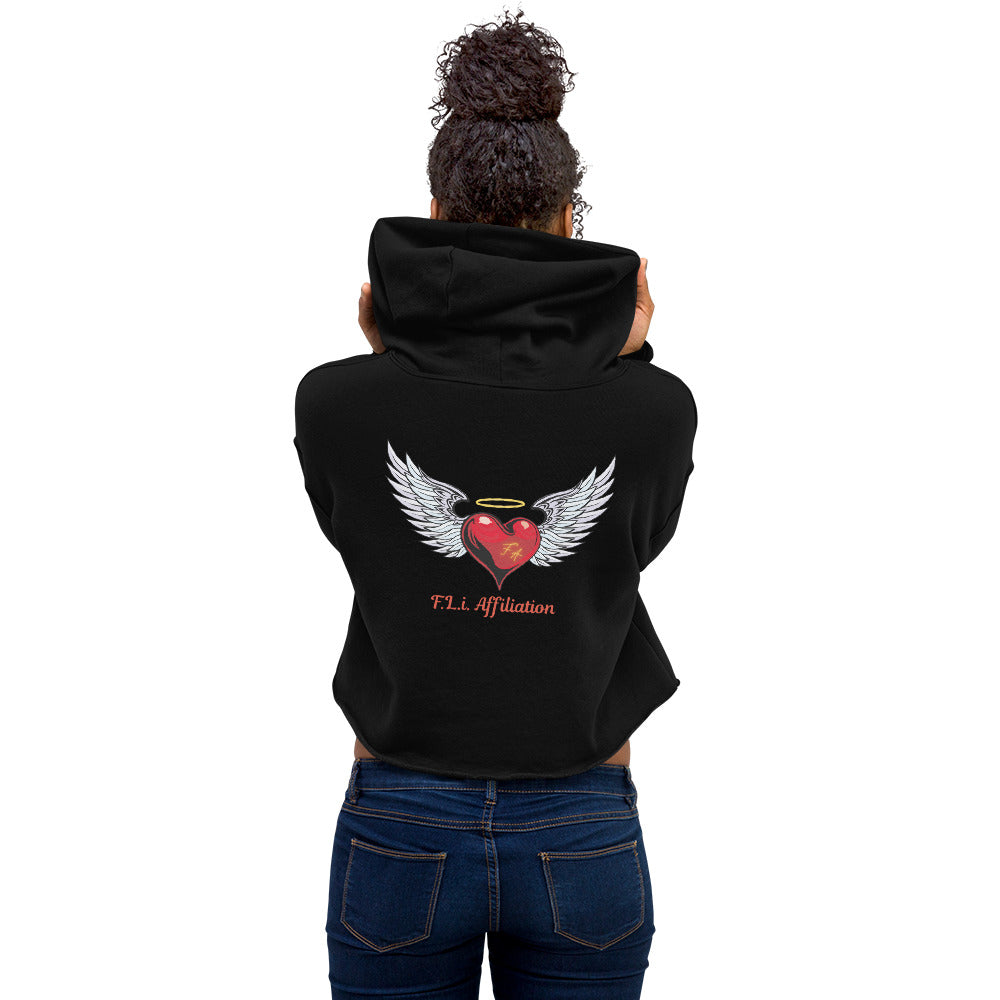 F.L.i. Crop Hoodie (Red Print)