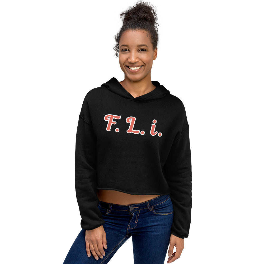 F.L.i. Crop Hoodie (Red Print)