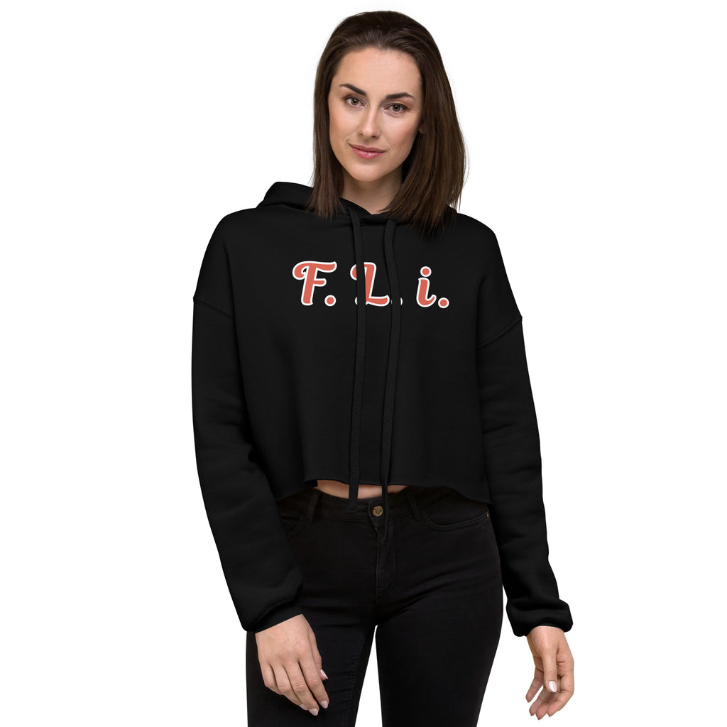F.L.i. Crop Hoodie (Red Print)