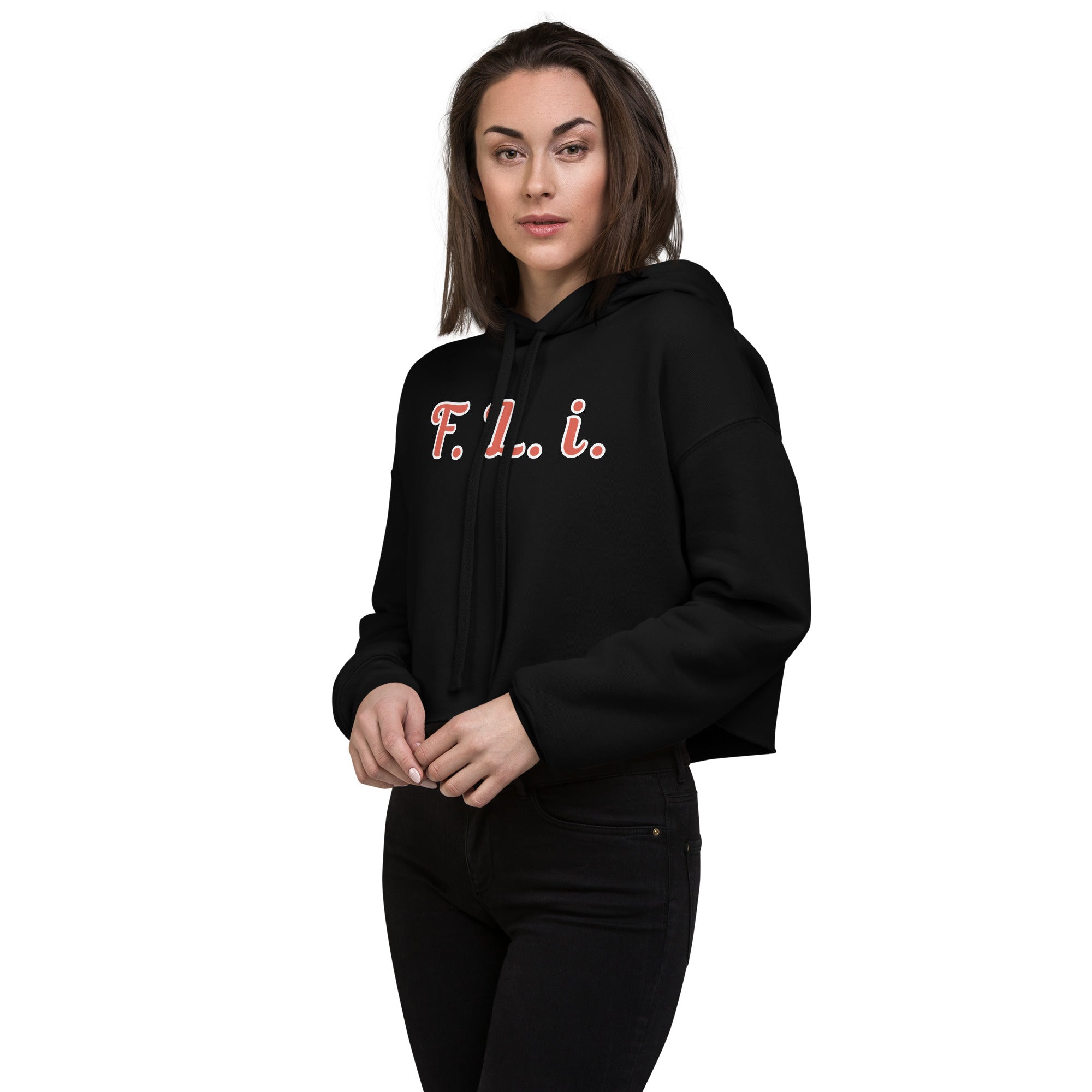 F.L.i. Crop Hoodie (Red Print)