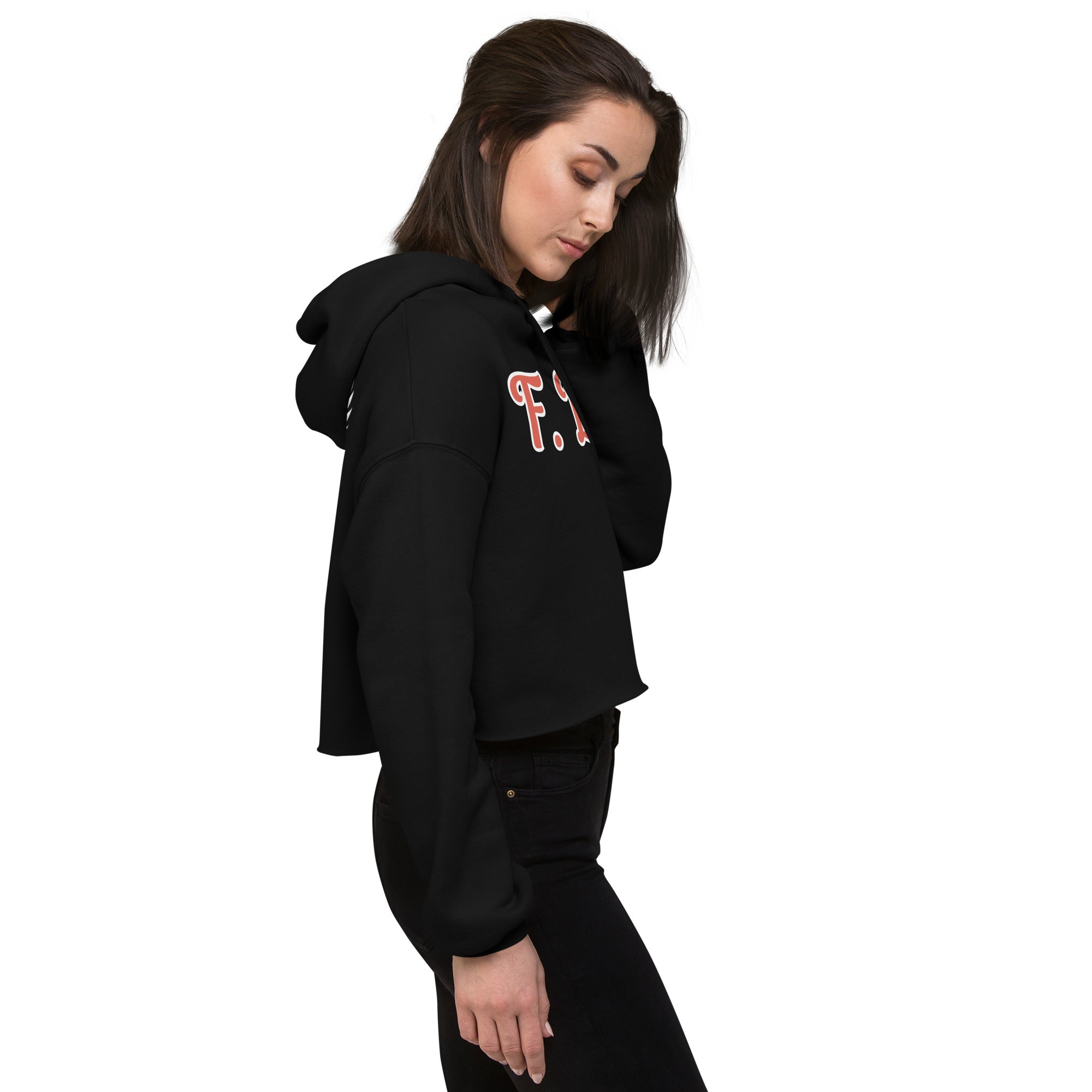 F.L.i. Crop Hoodie (Red Print)