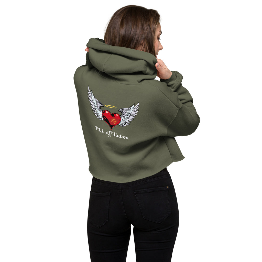 F.L.i. Crop Hoodie (White Print)