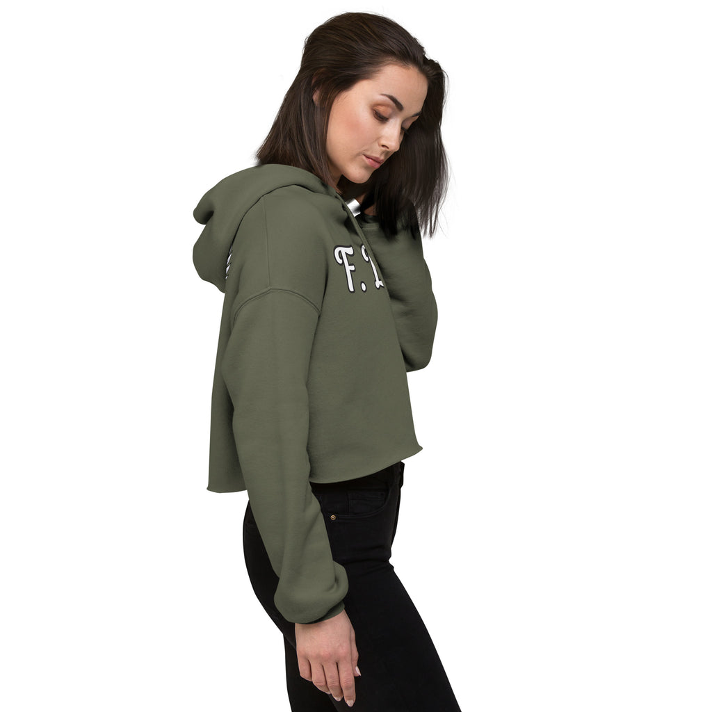 F.L.i. Crop Hoodie (White Print)
