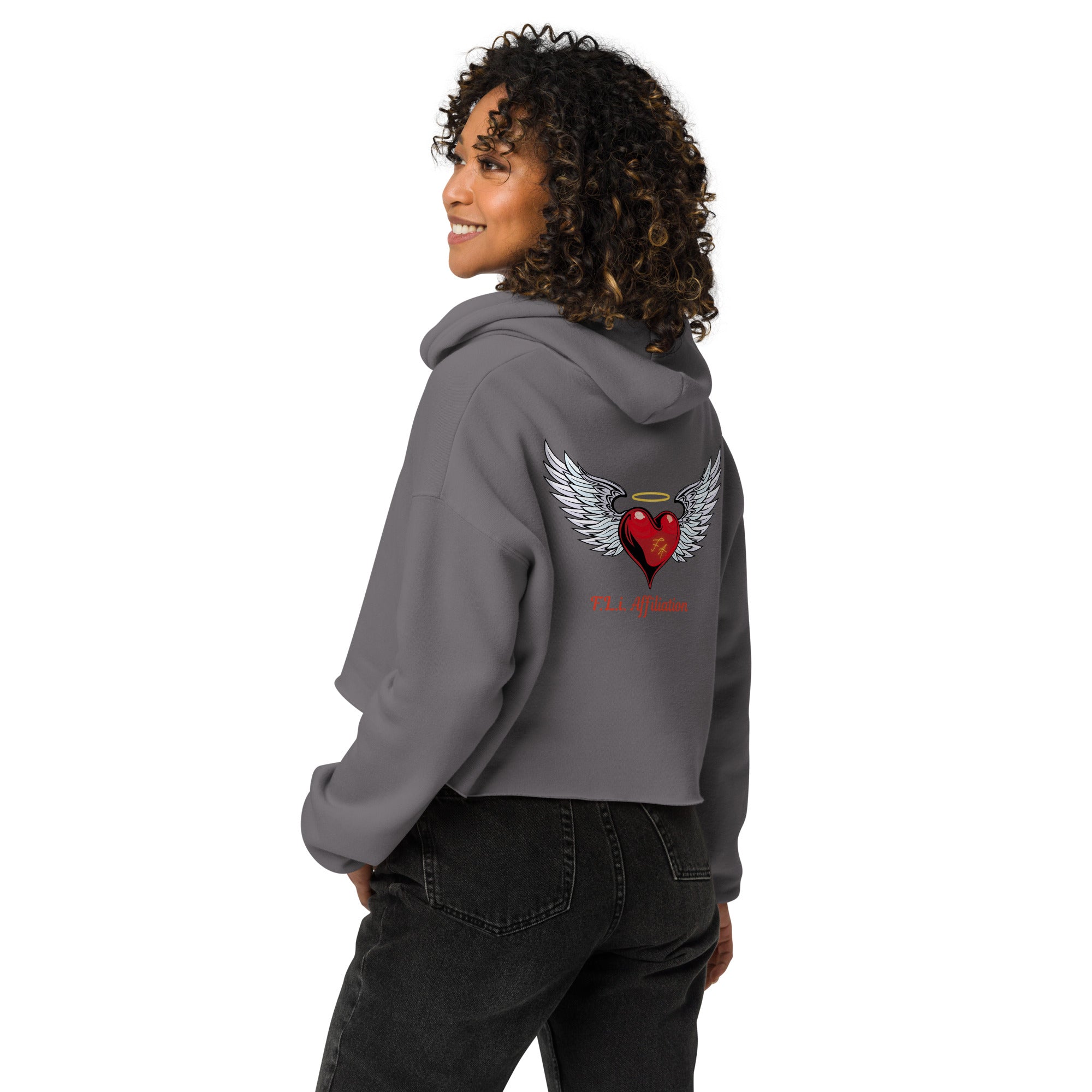F.L.i. Crop Hoodie (Red Print)