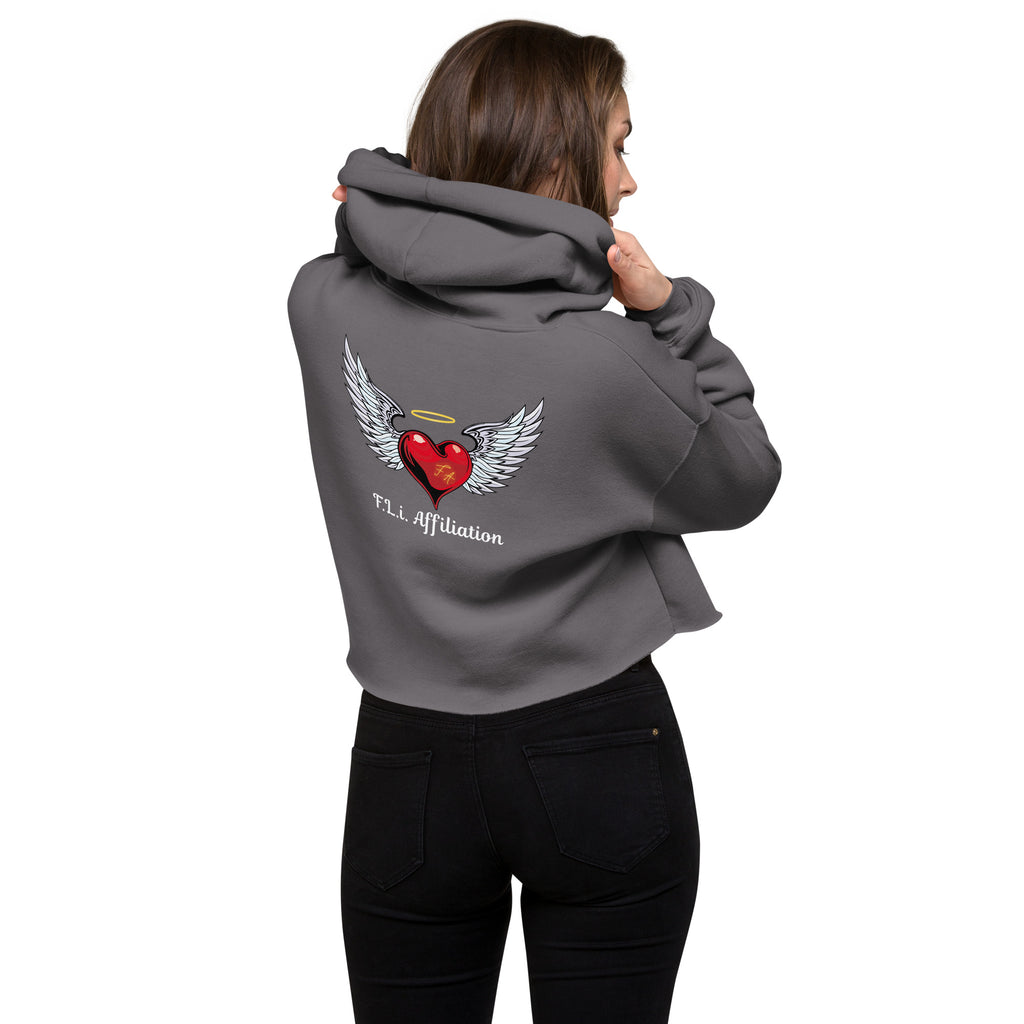 F.L.i. Crop Hoodie (White Print)