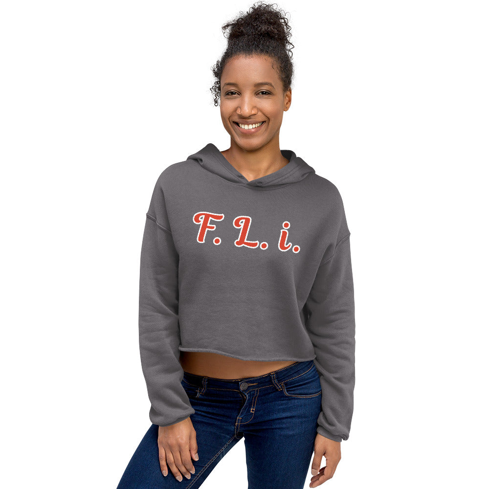 F.L.i. Crop Hoodie (Red Print)