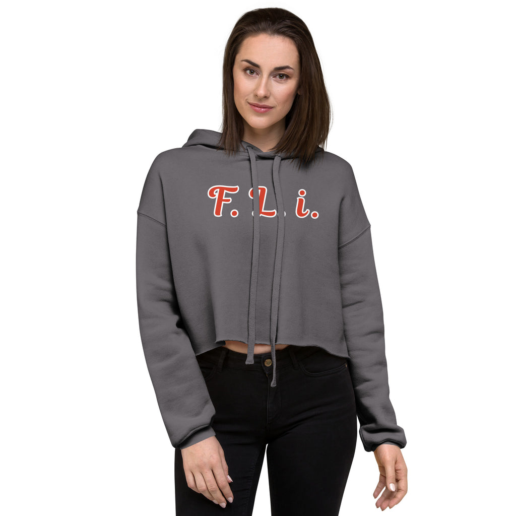 F.L.i. Crop Hoodie (Red Print)