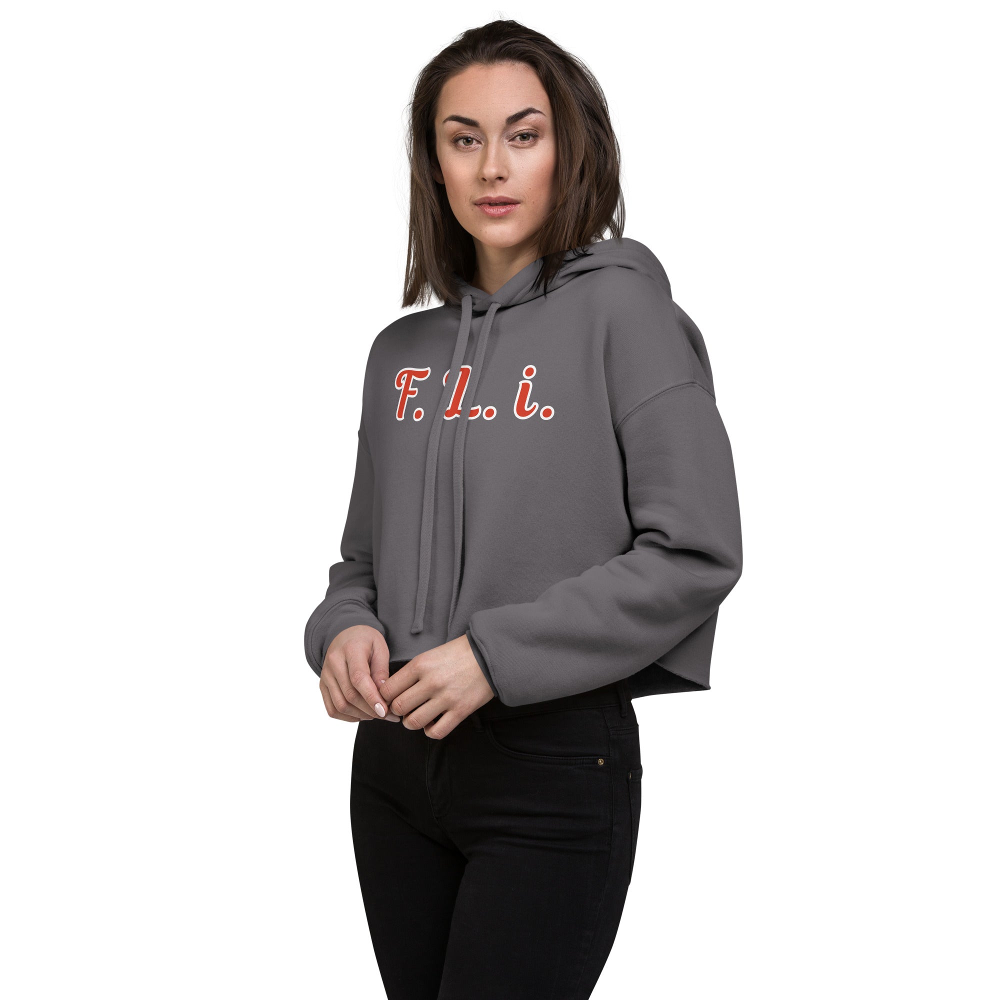F.L.i. Crop Hoodie (Red Print)