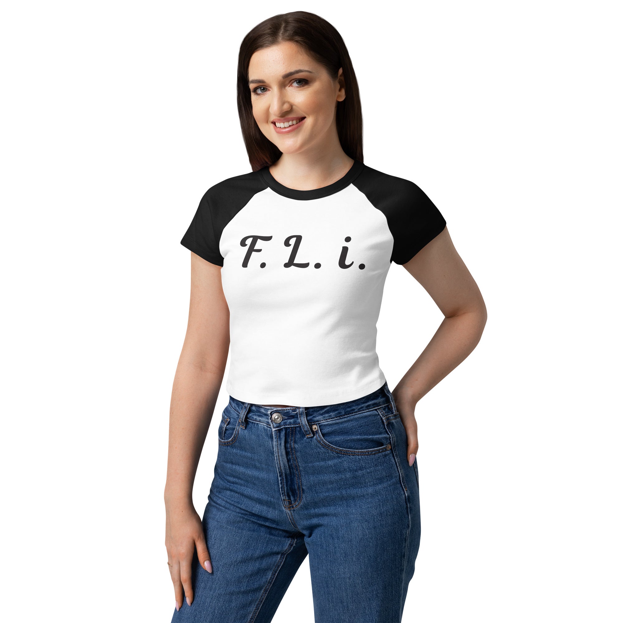 Women’s F.L.i. Raglan Tee (Black Print)